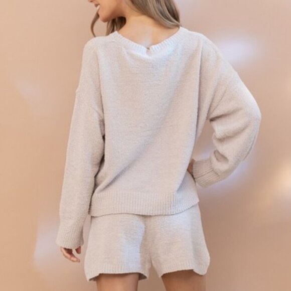 2 piece Smiley Face Lounge set  - beige - Picture 2 of 7